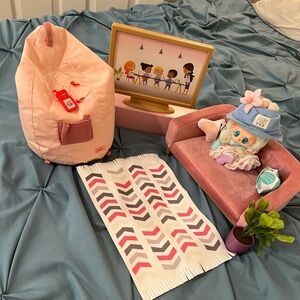 🔥 Our Generation by Battat Living Room Set Couch TV Rug